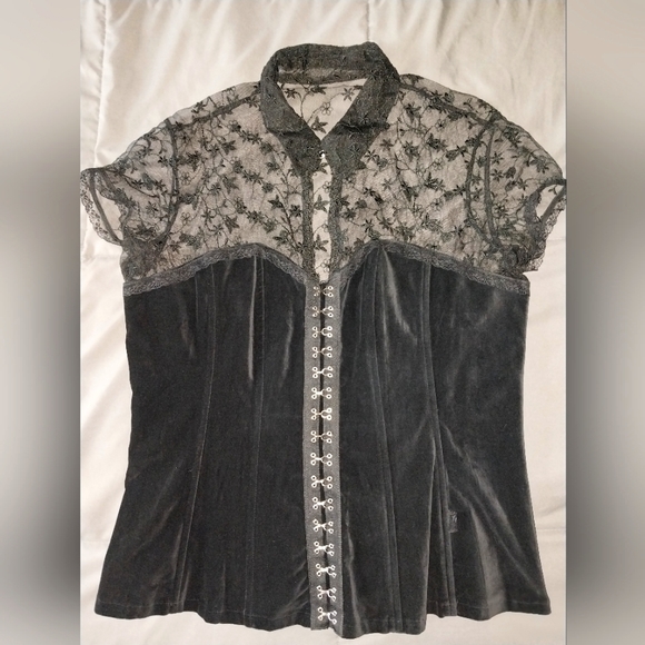 Tripp nyc Tops - Vintage Tripp nyc Y2K velvet & lace corset bodice top